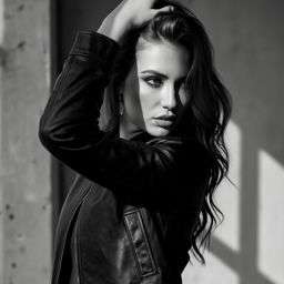 Anna 2 Skorts Leather - B&W Minimalist Wall [VAR:3] [Rotated 26° Left]